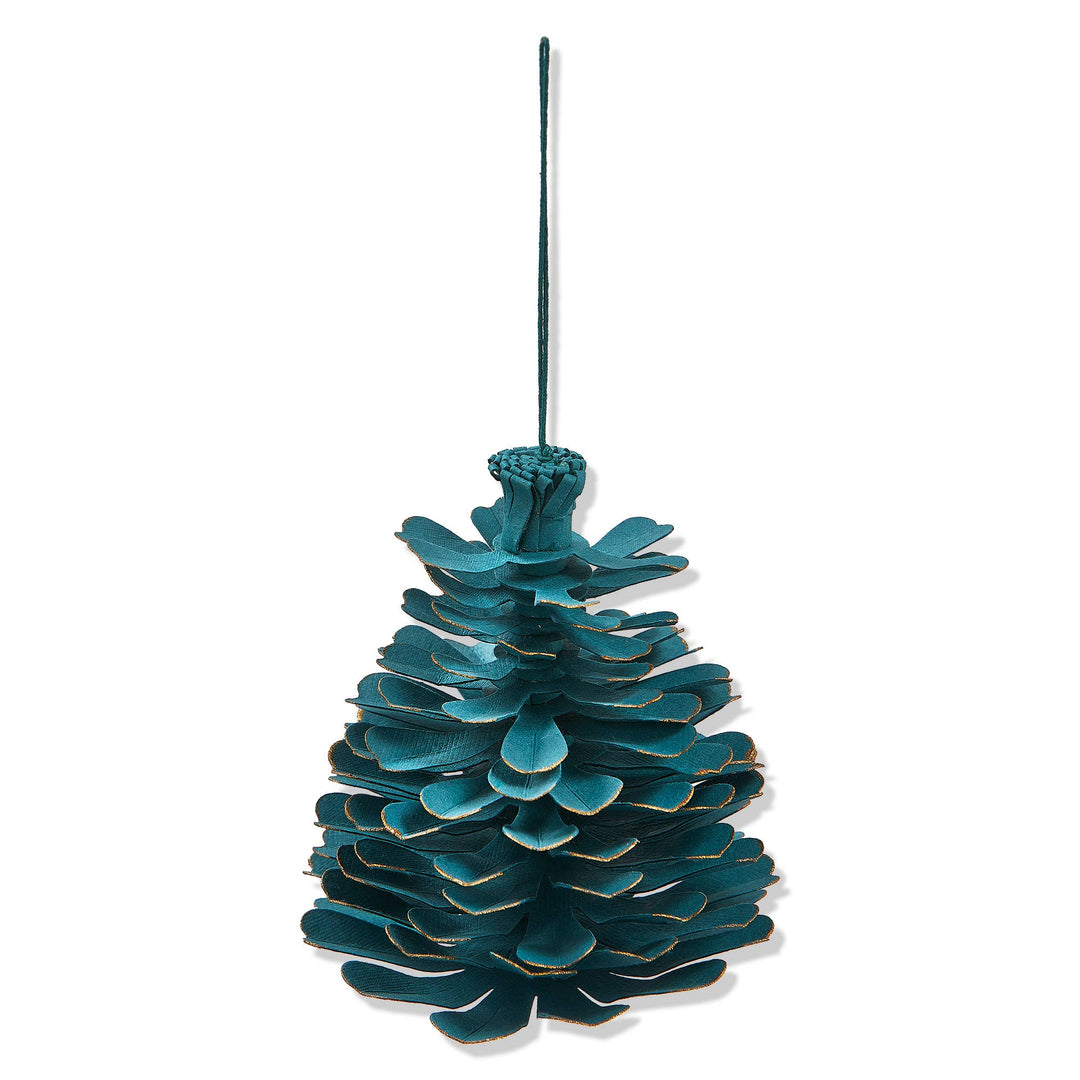 Paper Pinecone Decor Blue Cobalt Christmas