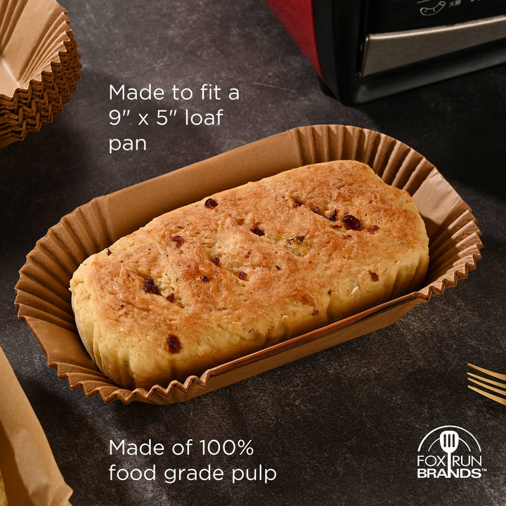 Fox Run Parchment Paper 9" x 5" Loaf Pan Liners, Set of 100