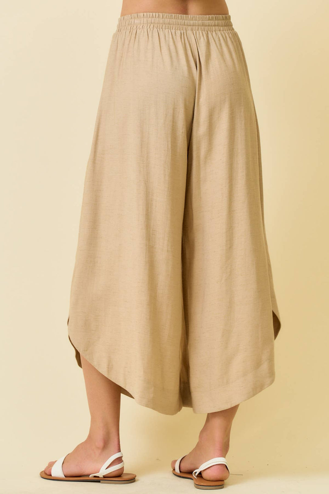 ROUNDED HEM AND SPLIT SIDES PANTS - 8876P