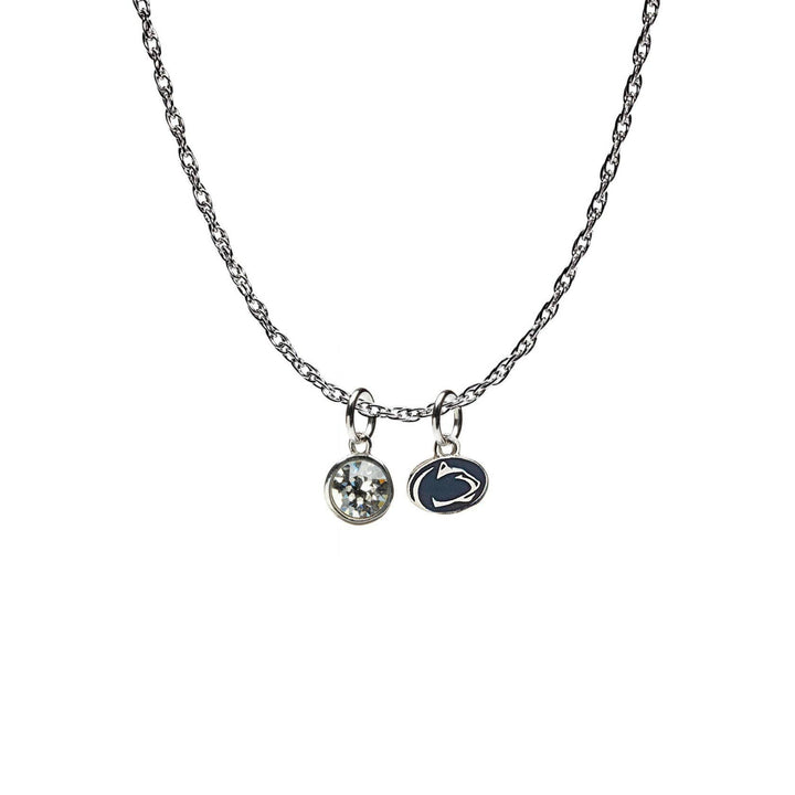 Penn State Navy Lion Crystal Necklace