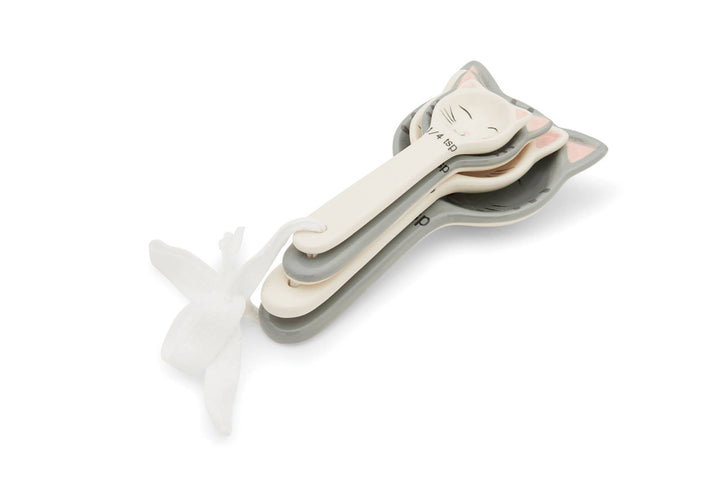 Fox Run Cute Little Kittens Ceramic Measuring Spoon,Set of 5