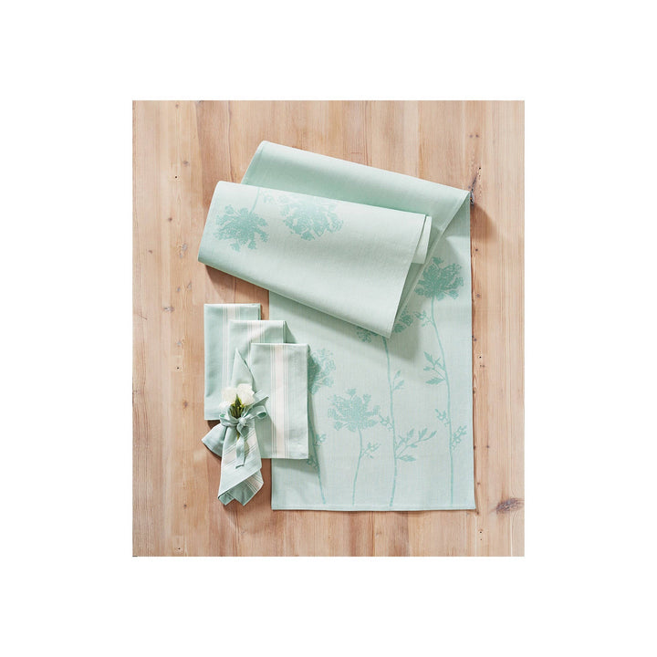 Wildflower Runner Aqua 52% Bamboo + 48% Cotton Summer