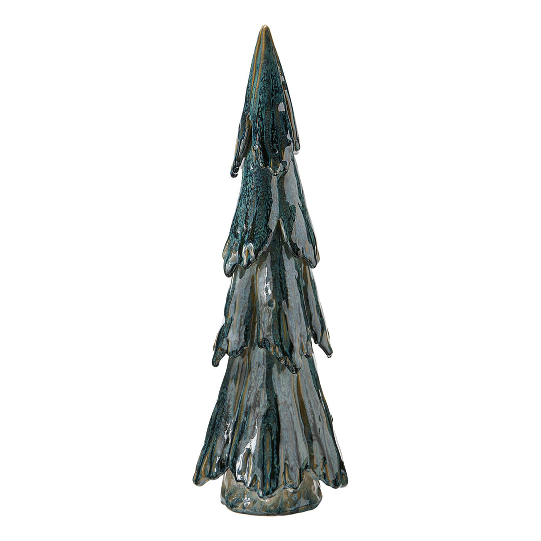 Tall Pines Ceramic Decor Large Green Stoneware Christmas