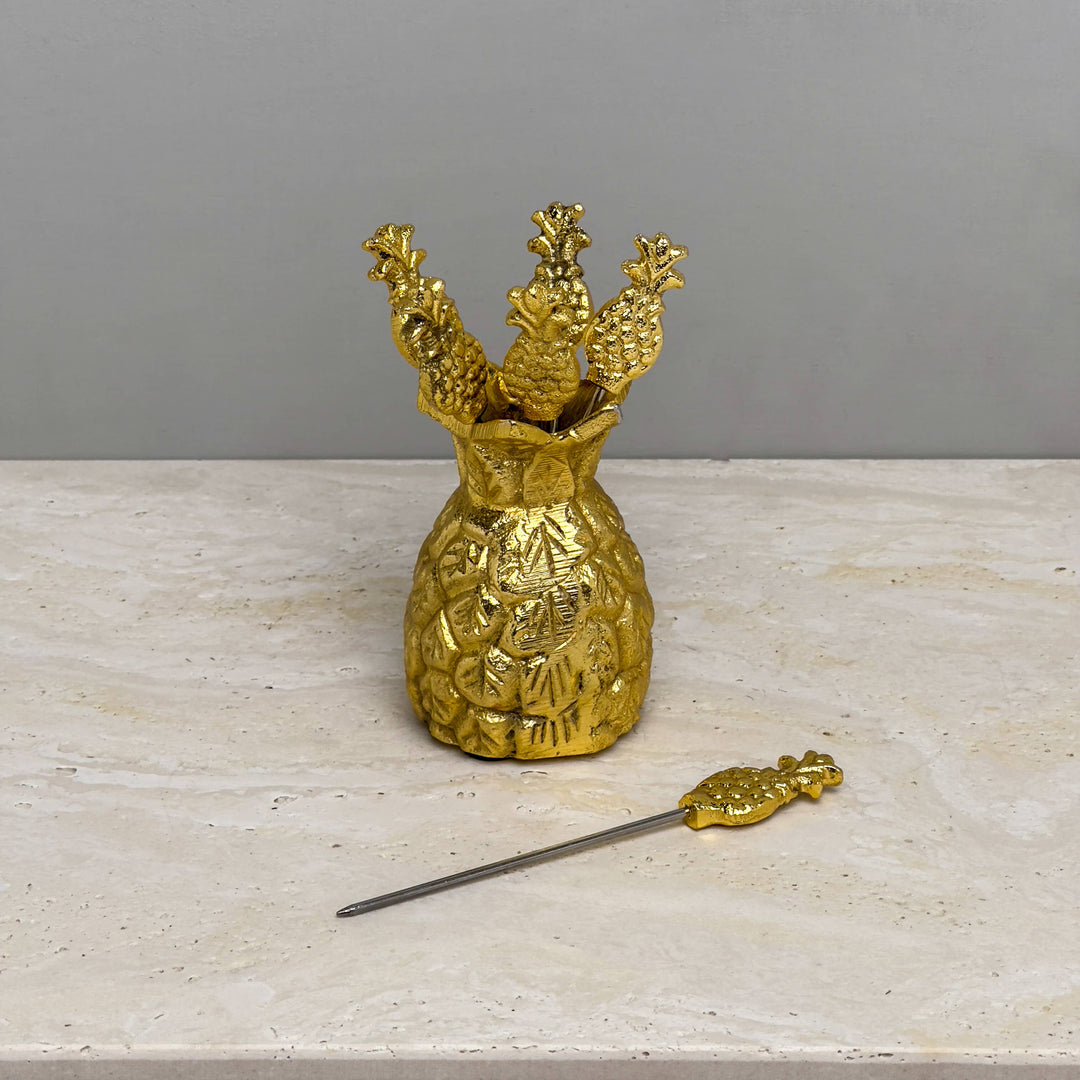 Alum Pineapple Picks Set of 6