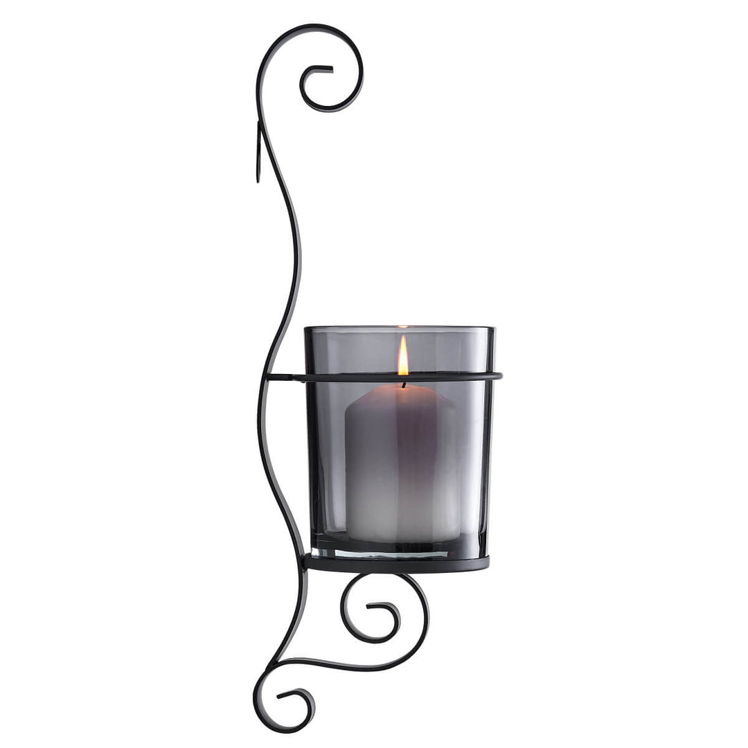 Vintage Black Wall Sconce Candle Holder Set