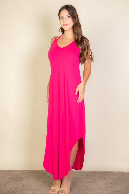 Solid Sleeveless Maxi Dress