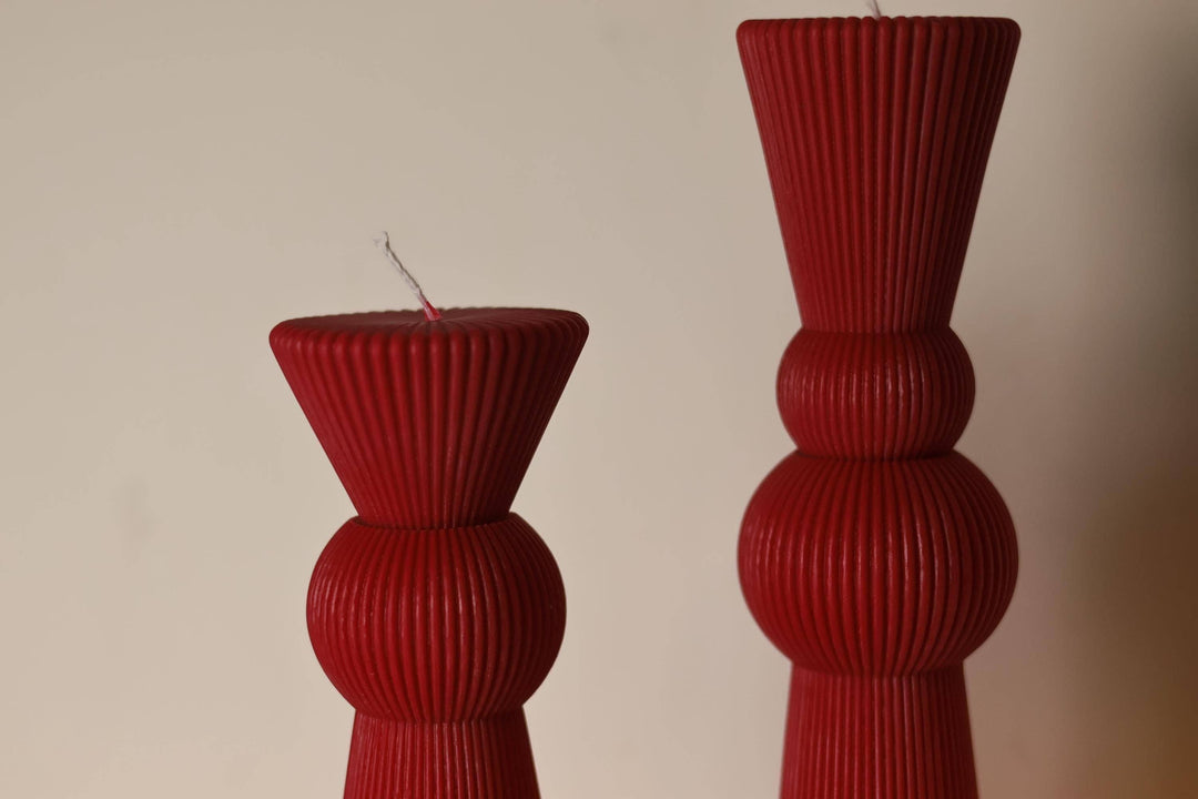 Chic Roman Ribbed Pillar Candle