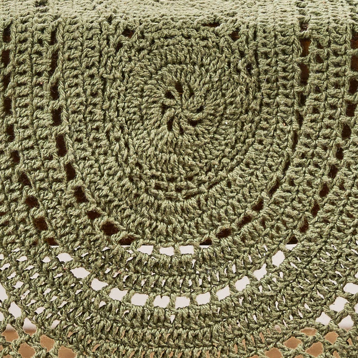 Addison Crochet Table Runner 36" L - Matcha Green