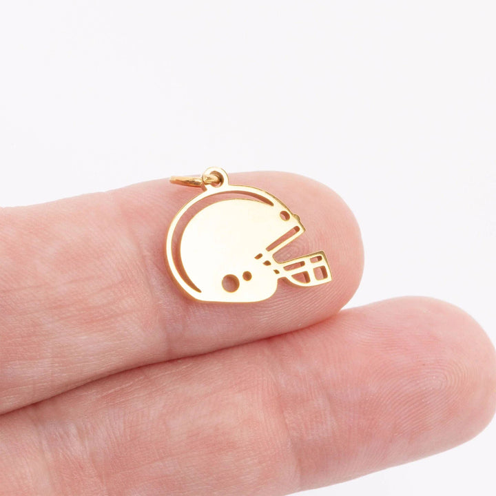 18K Gold PVD Stainless Steel Helmet Charm