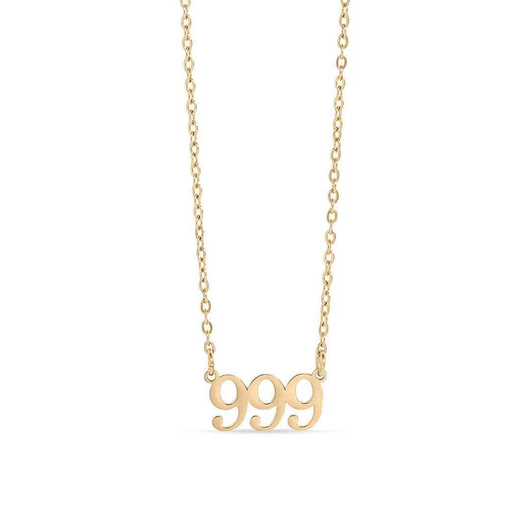 18K Gold PVD Stainless Steel Angel Number Necklace