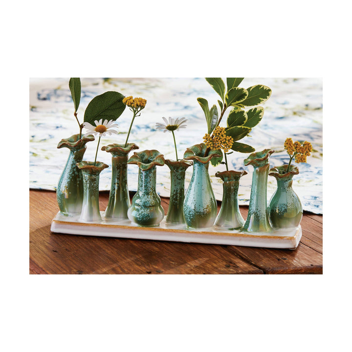 Flourish Bud Vase Green Multi Stoneware Summer