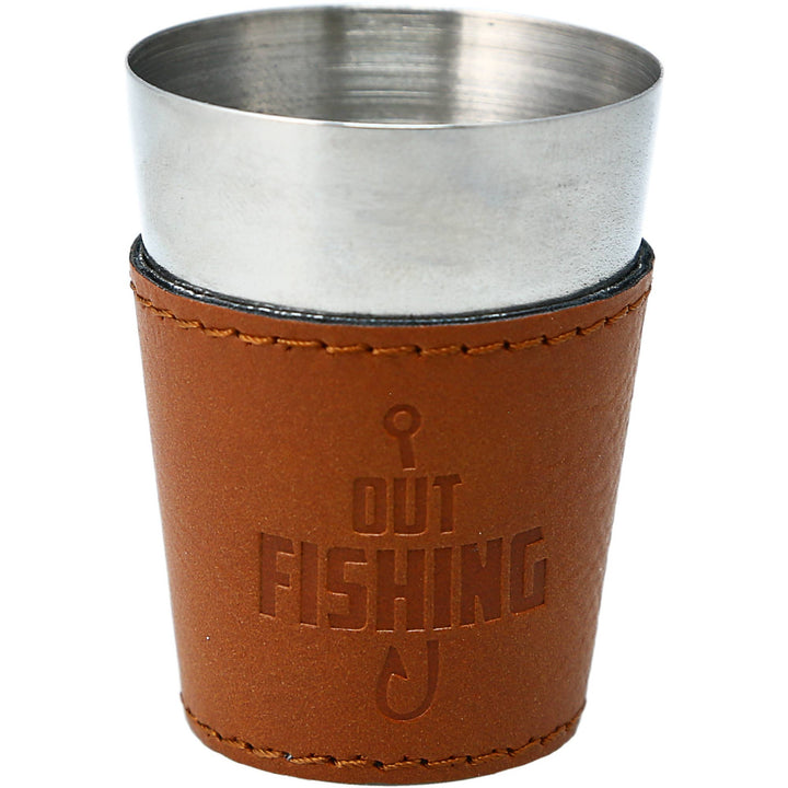 Out Fishing - Stainless Shot Glass with Sleeve