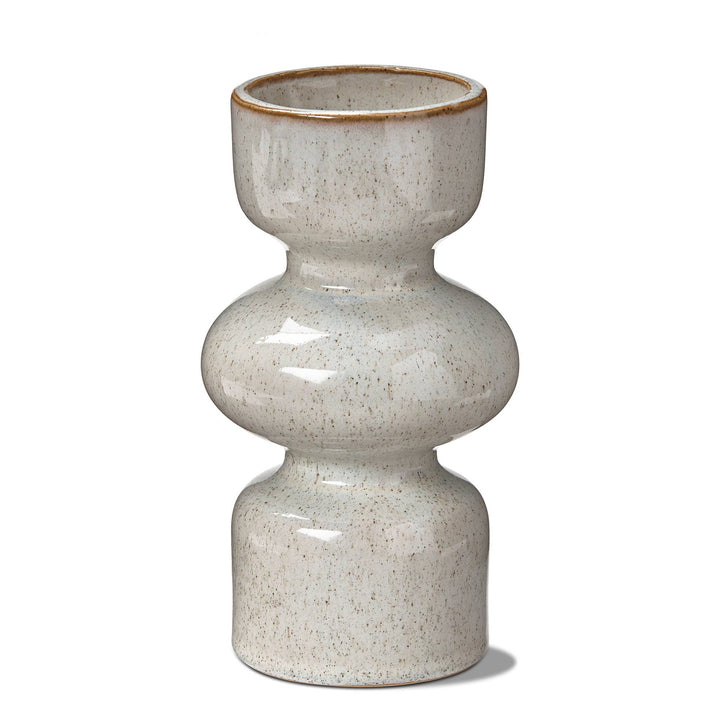 Linea Taper/Tealight Holder Large Taupe Stoneware Summer