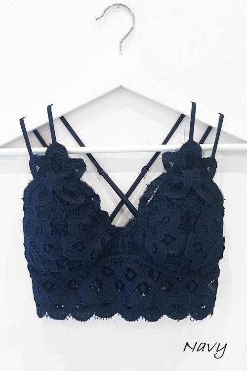 Plus Size Scalloped Lace Cami Bralette