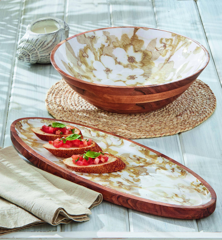 Magnolia Serving Bowl Multi Acacia Wood Summer