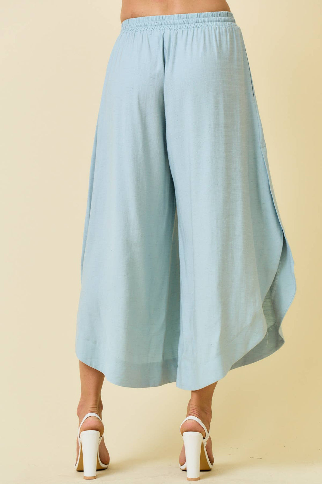 ROUNDED HEM AND SPLIT SIDES PANTS - 8876P
