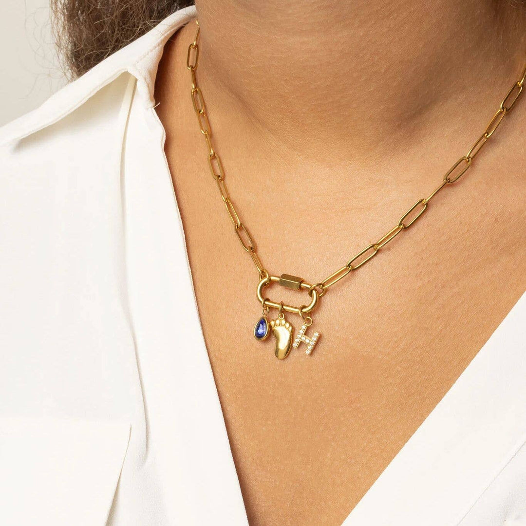 18K Gold PVD Stainless Steel Baby Foot Charm