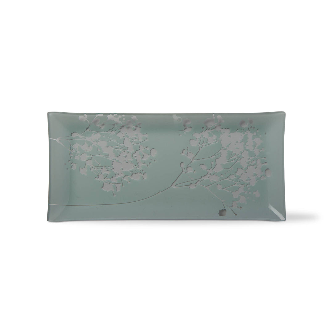 Wild Flower Pressed Glass Plate White Multi Summer