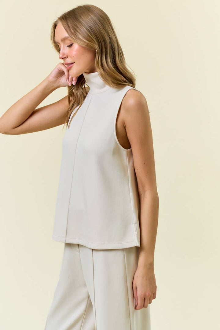 BUTTERY SOFT BRUSHED MODAL PINTUCK A LINE TANK - 45250T